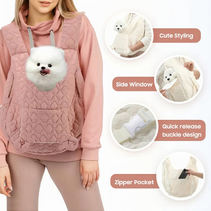 Adjustable Front-Facing Pet Travel Backpack with Removable Bottom Safety Device, Suitable for Cats, Dogs, and Rabbits. Ideal for Travel, Camping, and Hiking.