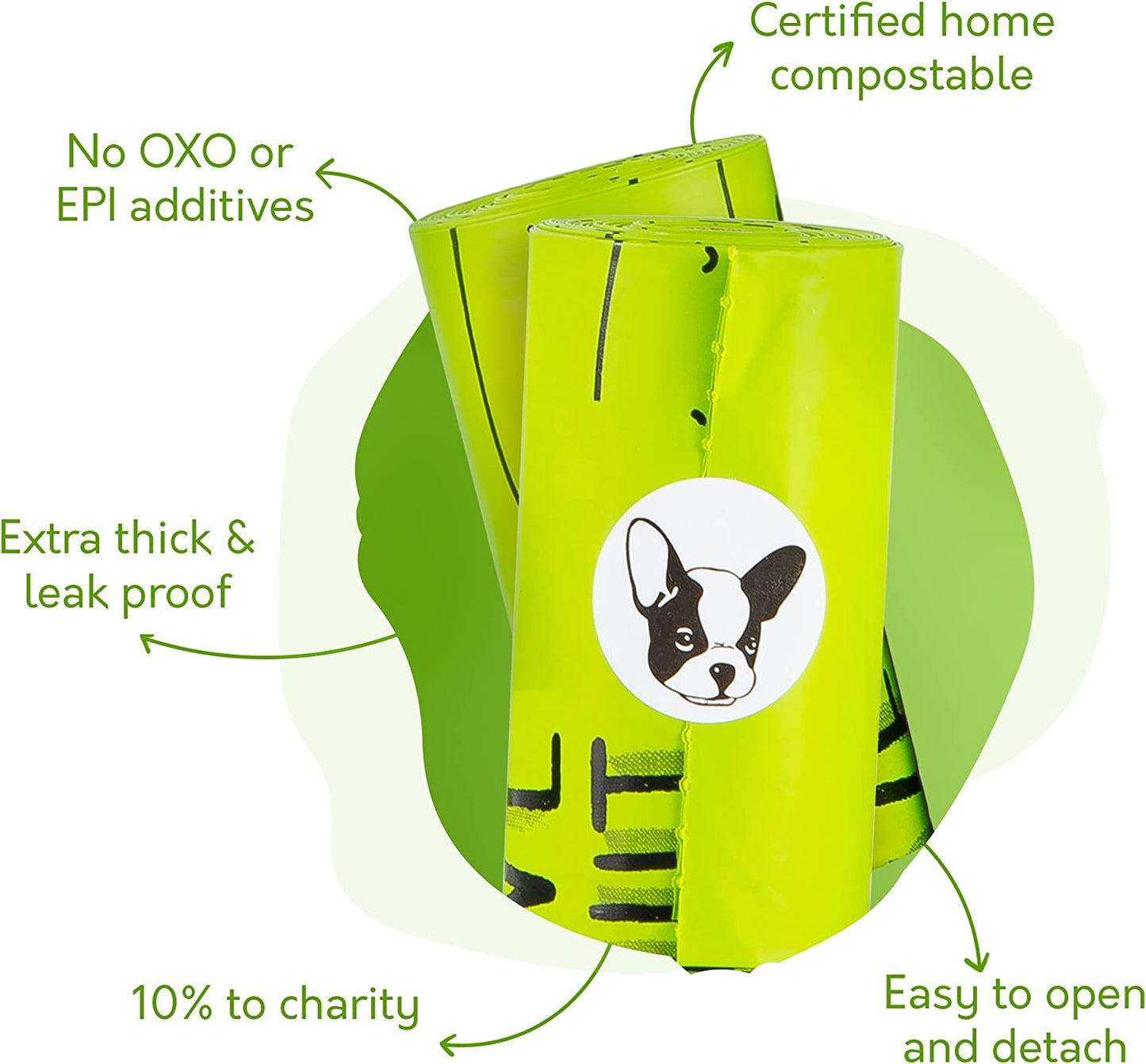 Certified Home Compostable Dog Poop Bags - 240 Pack (16 Rolls) - TUV OK HOME COMPOST Certified - Thick + Leakproof - 10% to Charity - Biodegradable Poop Bags for Dogs and Pet Waste - Doggie Supplies